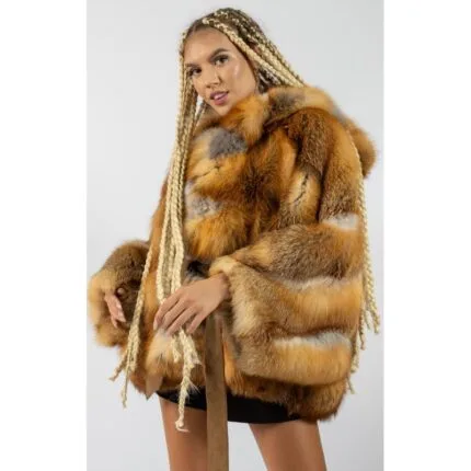 Capă din blană naturală model Gold Saga