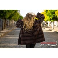 Haină din blană naturală de Vizon / Nurcă, Maro