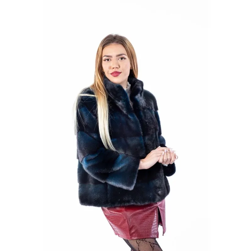 Haina din blană de Vizon, Dark Blue 444