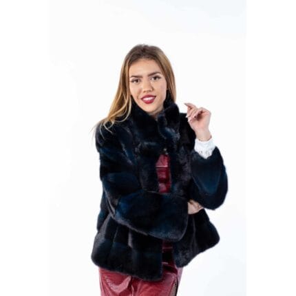Haină din blană naturală de Vizon / Nurcă, Dark Blue 444