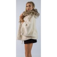 Haină din blană naturală de Vizon, Perla cu Lynx