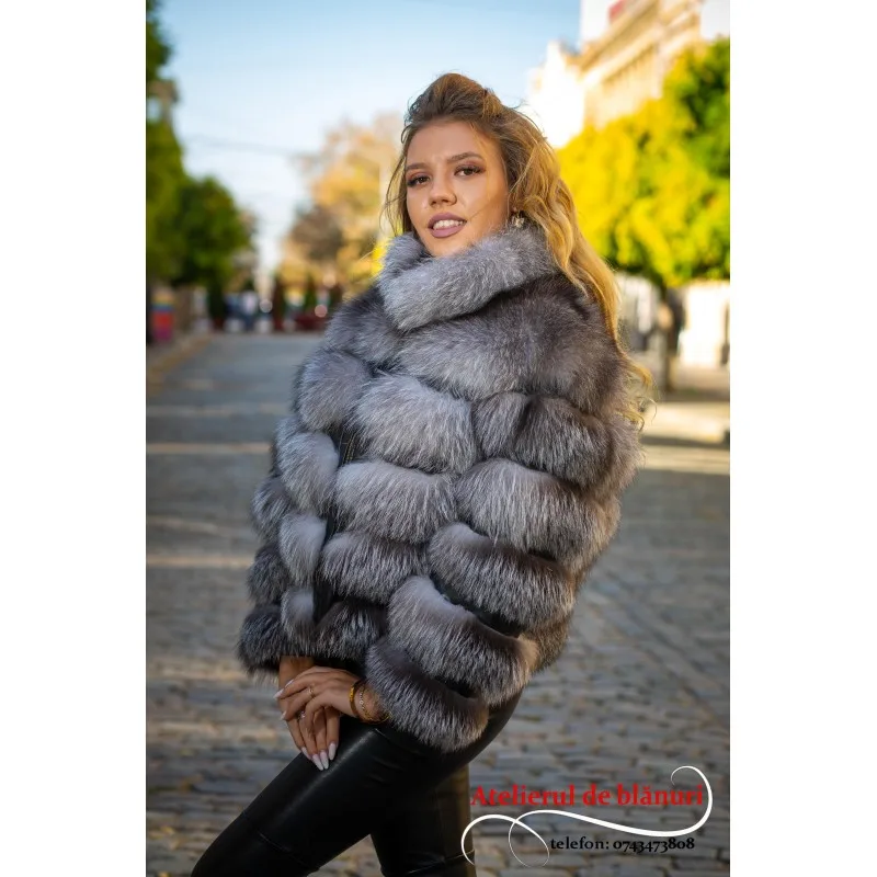 Haină din blană naturală de Vulpe Frost 444