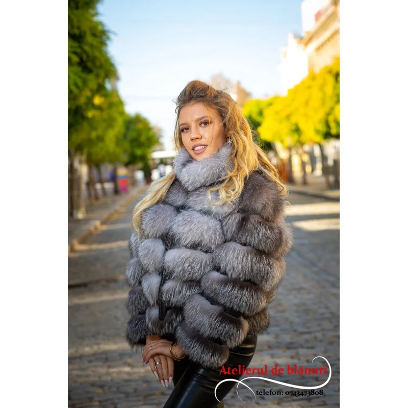 Haină din blană naturală de Vulpe Frost 444 Haină din blană naturală de Vulpe Frost 444