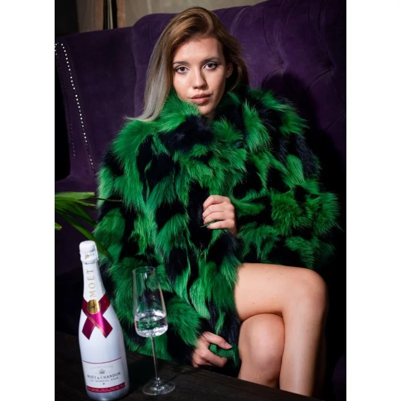 Haină din blană naturală de Vulpe, Katrina Green & Black