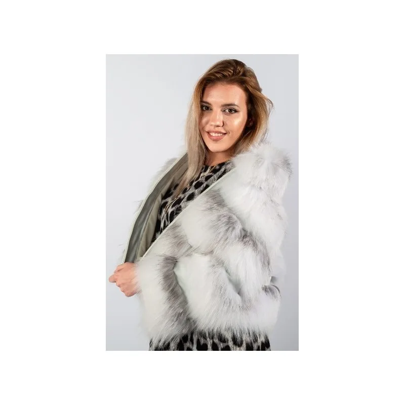Haină din blană naturală de Vulpe, Marble Arctic 444