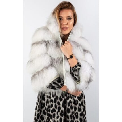 Haină din blană naturală de Vulpe, Marble Arctic 444