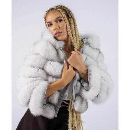 Haină din blană naturală de Vulpe Polară 444
