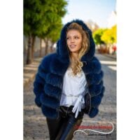 Haină din blană naturală de Vulpe Polară Albastră 444