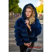 Haină din blană naturală de Vulpe Polară Albastră 444