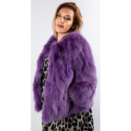 Haină din blană naturală de Vulpe, Violet Katrina