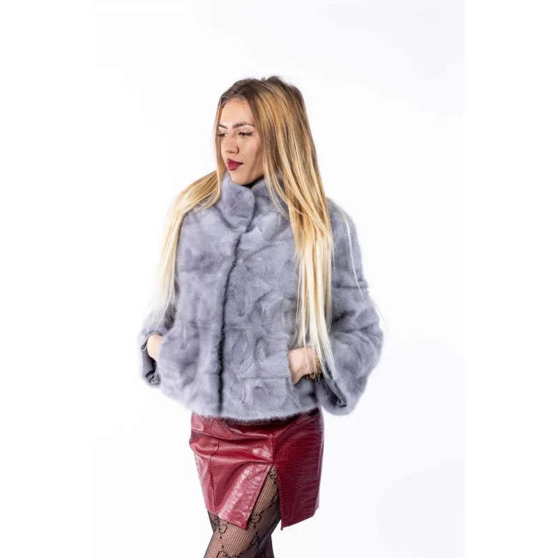 Jachetă din bucați de blană de Vizon, Safir